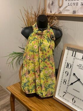 Sweet Pea Floral Halter Top - Yellow, Pink, Blue